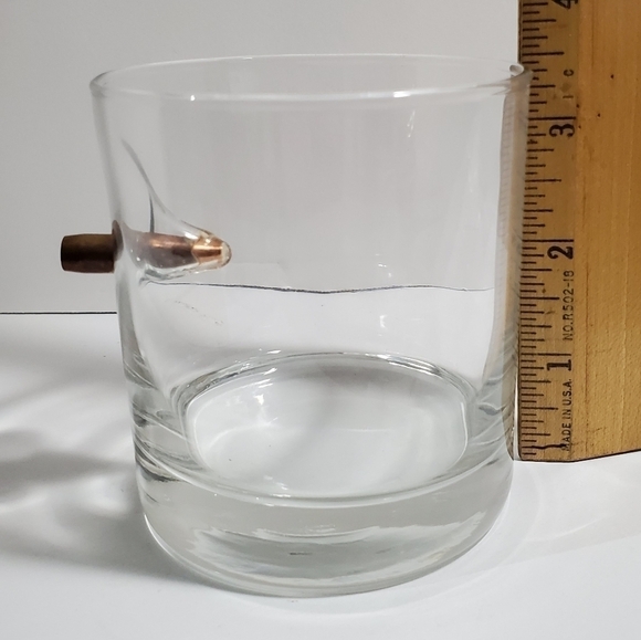 Whiskey rocks Glass bullet shooting in the side BenShot barware Mancave - Picture 7 of 8